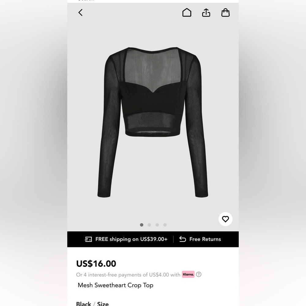 Mesh Sweetheart Crop Top